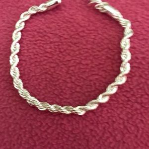 .925 Sterling Silver Rope Bracelet